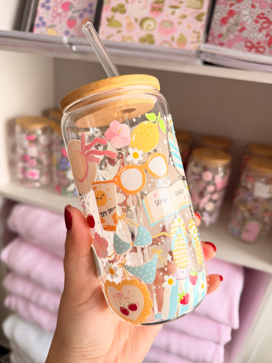Glass Drinkware Summer Vibes