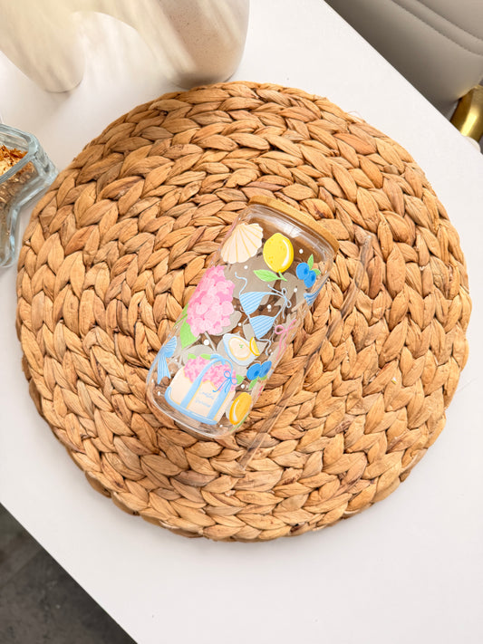 Glass Drinkware Summer Peonia