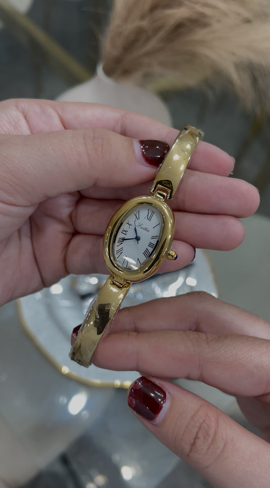 Reloj tipo CTR Oval Acero Inoxidable Dorado