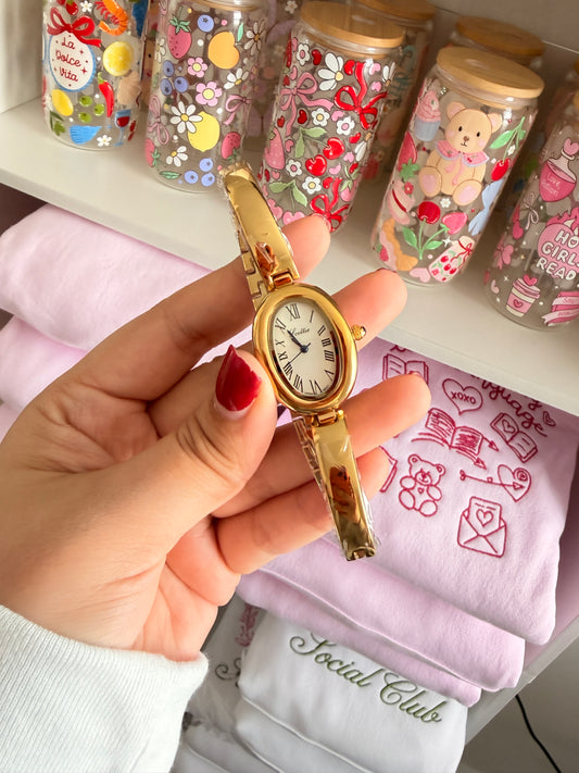 Reloj tipo CTR Oval Acero Inoxidable Dorado