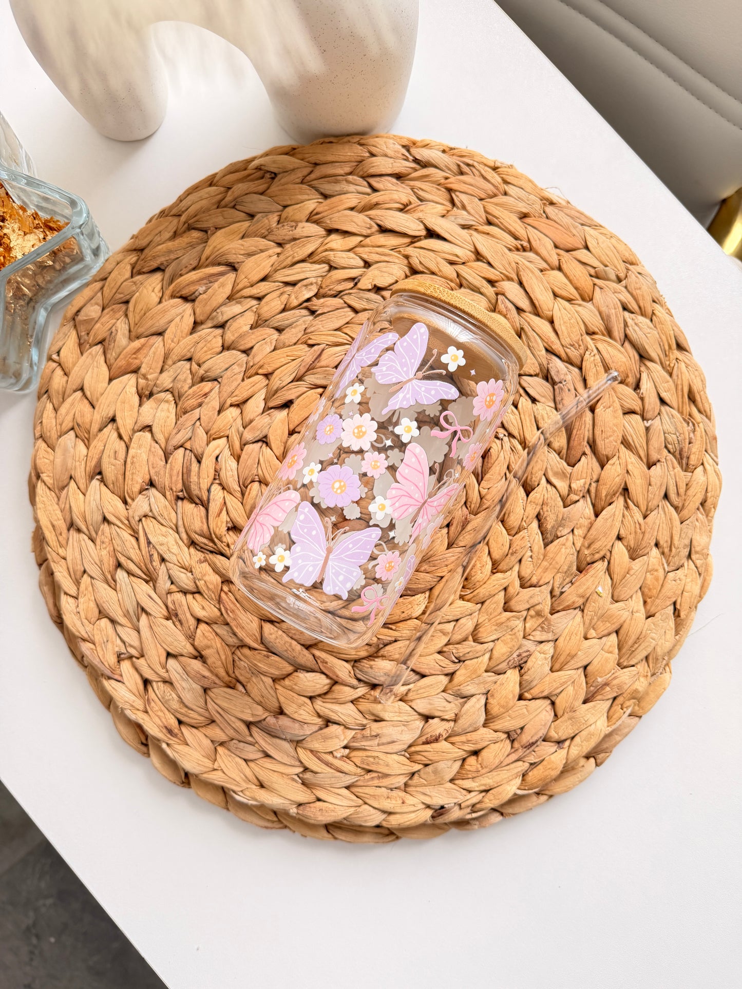 Glass Drinkware Butterfly