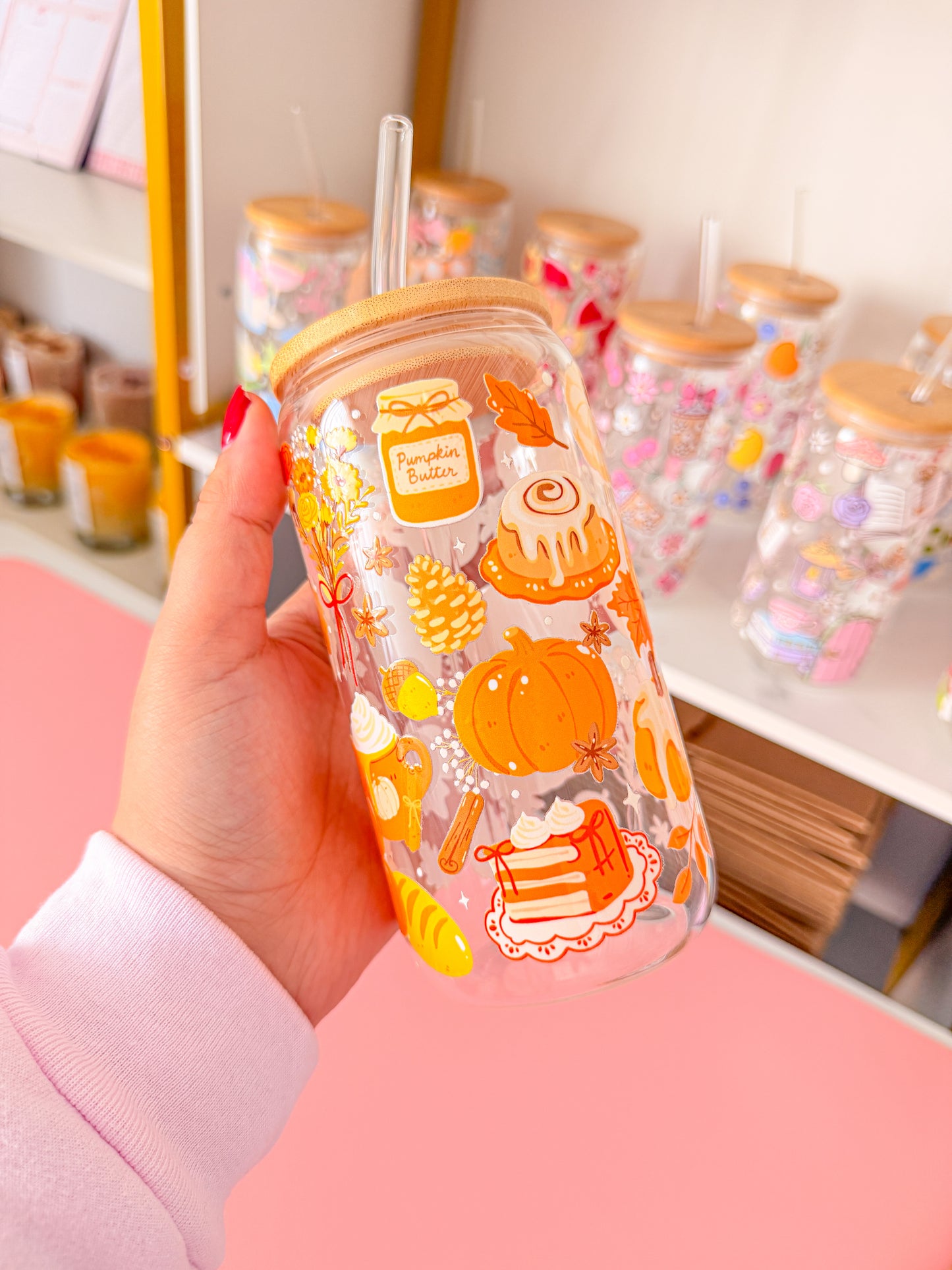 Glass Drinkware Pumpkin Spice