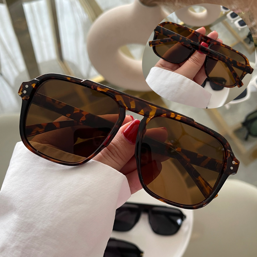 Lentes Aviator Café Print