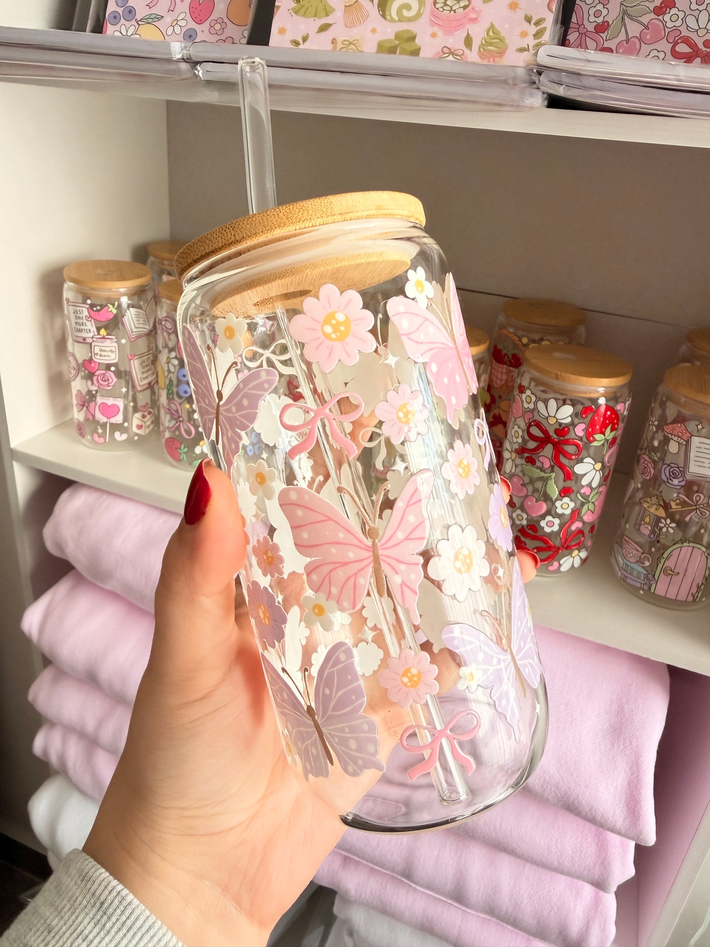 Glass Drinkware Butterfly