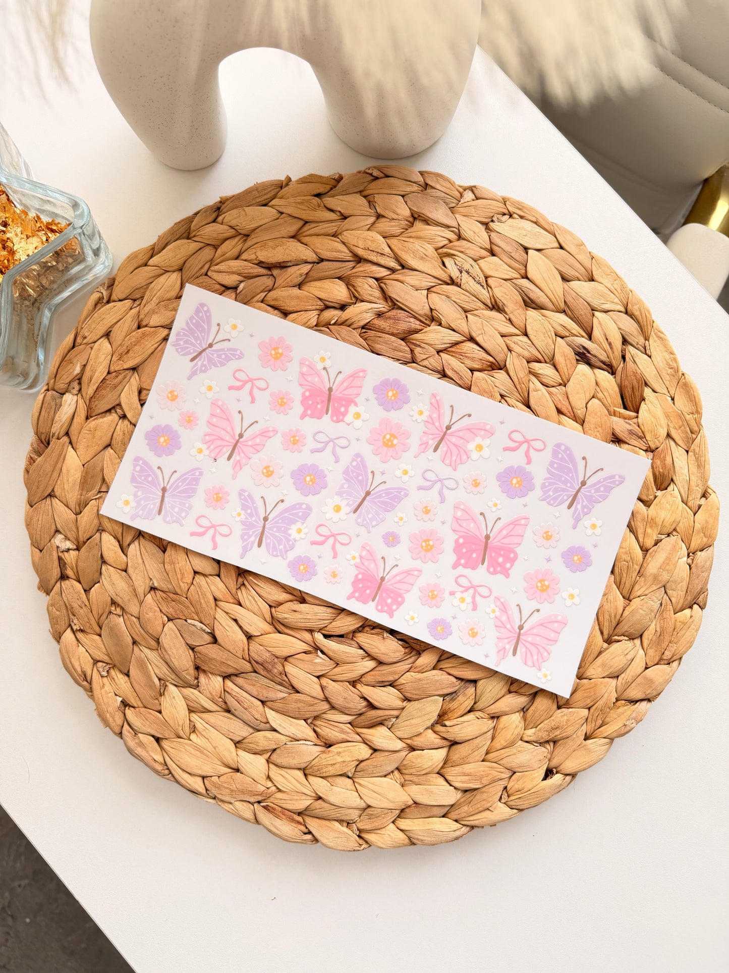 Glass Drinkware Butterfly