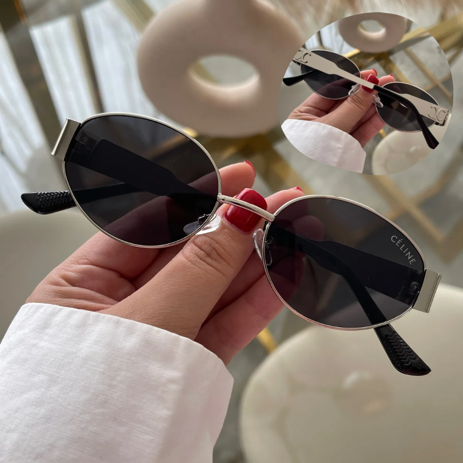 Lentes CL 010 Oval Plateados