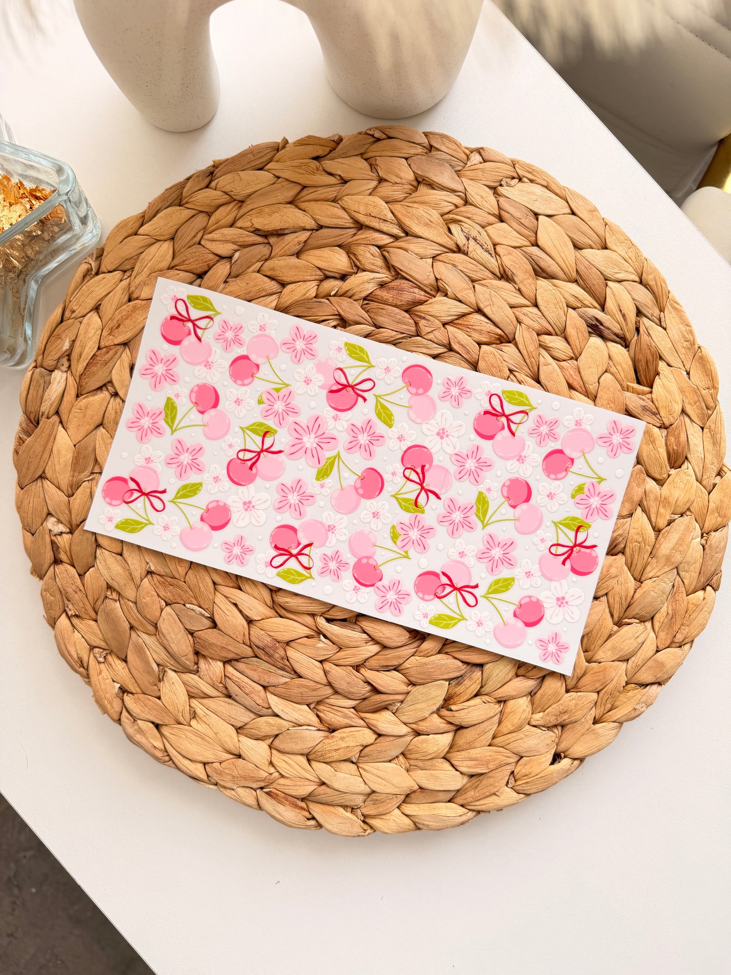 Glass Drinkware Cherry Pink