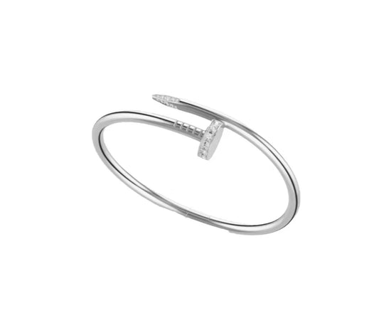 Brazalete Clavo Brillo CTR Plateado