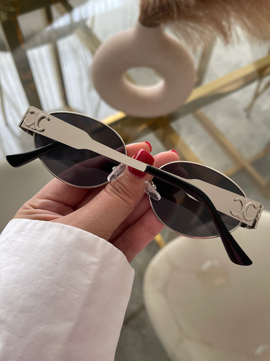 Lentes CL 010 Oval Plateados