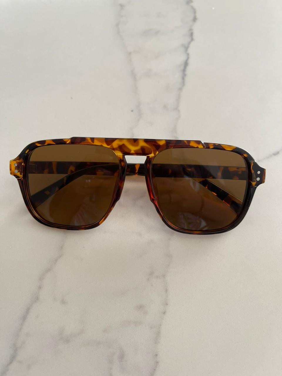 Lentes Aviator Café Print